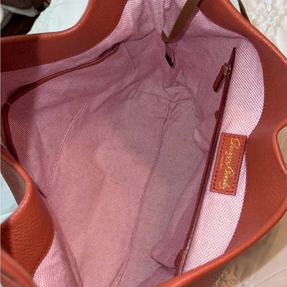 Dooney & Bourke Pebble Leather Florentine Logo Lock Shoulder Bag Rust Color - Picture 10 of 16